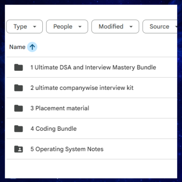 Dsa Developer Stack Full Stack Developer Placement Bundle with DSA Resources